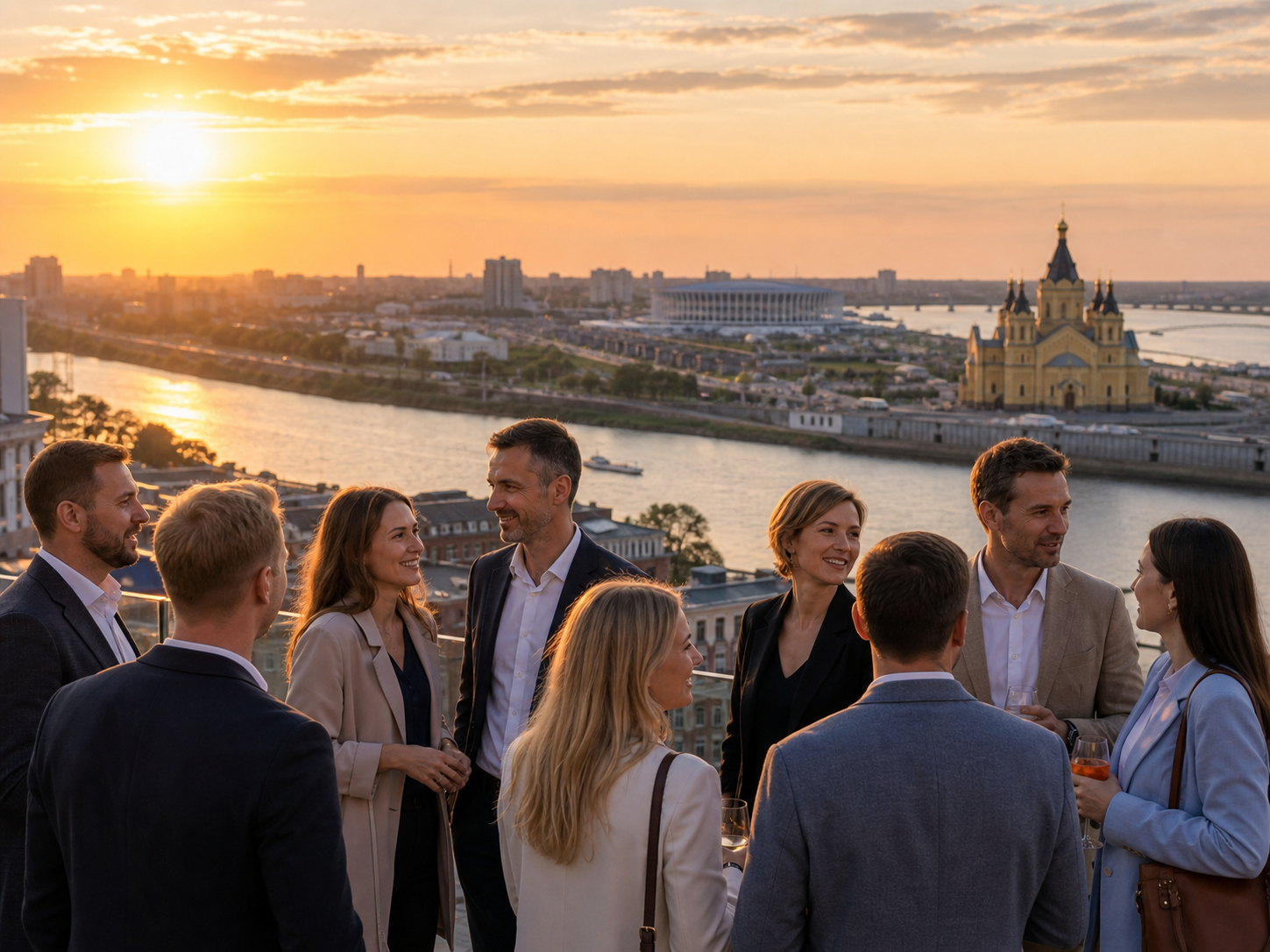 Корпоративная группа во время мотивационного путешествия